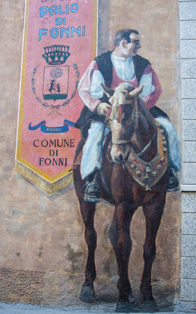 Wall painting murals in Fonni, Sardinia, Italyのeditorial素材