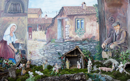 Wall painting murals in Fonni, Sardinia, Italyの写真素材
