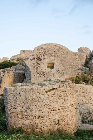 Greek temple in Selinunteの写真素材