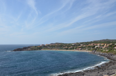 View of Portoscuso, Sardiniaの写真素材