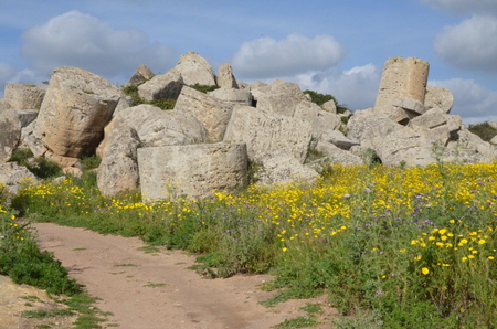 Archaeological Park of Selinunte, Sicily Italyのeditorial素材