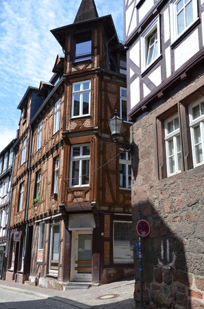 Historic streets of the old quarters of Marburgのeditorial素材