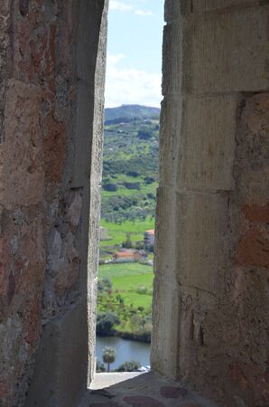 Castle at bosa in sardinia, italyの写真素材