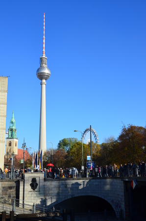 The famous Television Tower in Berlin, Germanyのeditorial素材