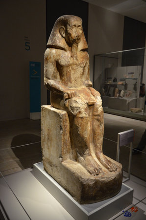 Exhibition of mummies, artifacts and Egyptian finds at the Egyptian Museum of Turin