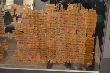 Exhibition of mummies, artifacts and Egyptian finds at the Egyptian Museum of Turinのeditorial素材