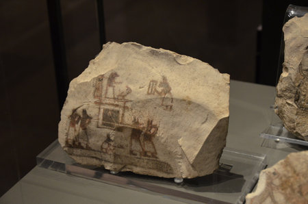 Exhibition of mummies, artifacts and Egyptian finds at the Egyptian Museum of Turinのeditorial素材