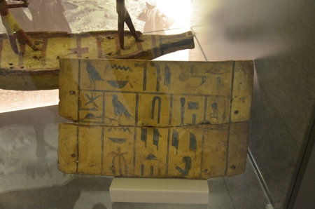 Exhibition of mummies, artifacts and Egyptian finds at the Egyptian Museum of Turin