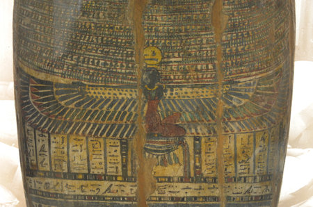 Exhibition of mummies, artifacts and Egyptian finds at the Egyptian Museum of Turin