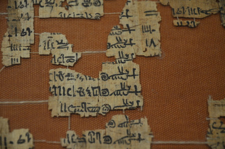 Exhibition of mummies, artifacts and Egyptian finds at the Egyptian Museum of Turinのeditorial素材