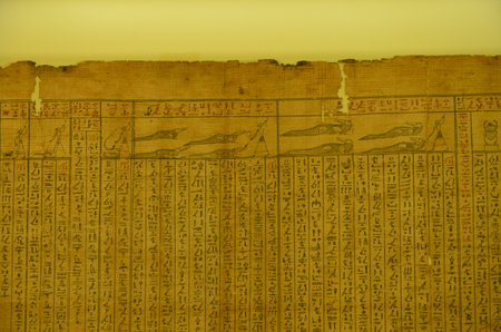 Exhibition of mummies, artifacts and Egyptian finds at the Egyptian Museum of Turinのeditorial素材
