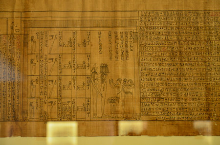 Exhibition of mummies, artifacts and Egyptian finds at the Egyptian Museum of Turinのeditorial素材