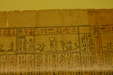 Exhibition of mummies, artifacts and Egyptian finds at the Egyptian Museum of Turinのeditorial素材