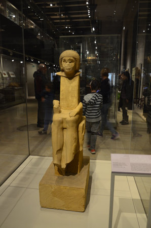 Exhibition of mummies, artifacts and Egyptian finds at the Egyptian Museum of Turinのeditorial素材