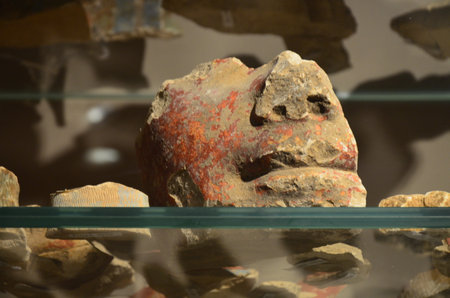 Exhibition of mummies, artifacts and Egyptian finds at the Egyptian Museum of Turinのeditorial素材