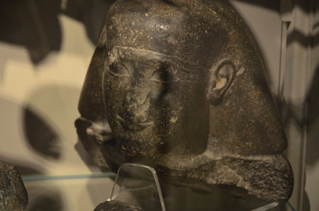 Exhibition of mummies, artifacts and Egyptian finds at the Egyptian Museum of Turinのeditorial素材