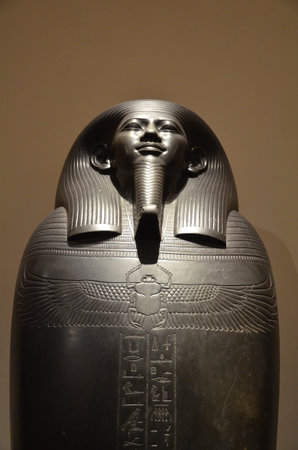 Exhibition of mummies, artifacts and Egyptian finds at the Egyptian Museum of Turinのeditorial素材