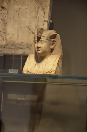 Exhibition of mummies, artifacts and Egyptian finds at the Egyptian Museum of Turinのeditorial素材