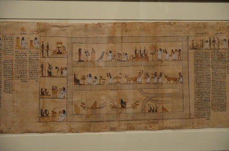 Exhibition of mummies, artifacts and Egyptian finds at the Egyptian Museum of Turinのeditorial素材