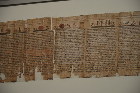 Exhibition of mummies, artifacts and Egyptian finds at the Egyptian Museum of Turin