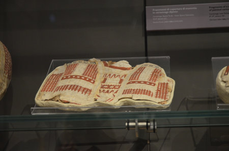 Exhibition of mummies, artifacts and Egyptian finds at the Egyptian Museum of Turinのeditorial素材