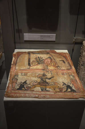 Exhibition of mummies, artifacts and Egyptian finds at the Egyptian Museum of Turinのeditorial素材