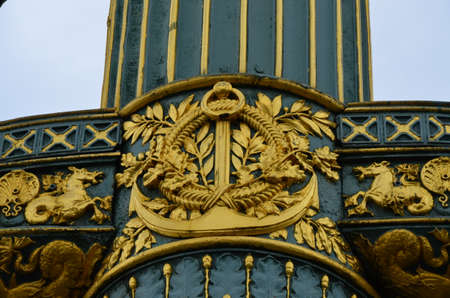 Magnificent antique lanterns in the Place de la Concorde in Paris, Franceのeditorial素材
