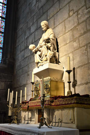 interior of Notre Dame cathedral, Paris (France)のeditorial素材
