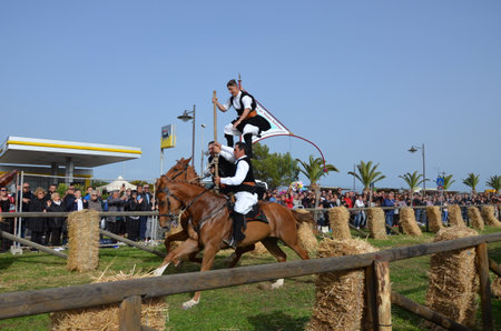 Sant'Antioco, Sardinia 04.15.2018: Pairs in honor of Antioco Saintのeditorial素材