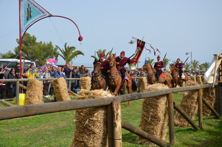 Sant'Antioco, Sardinia 04.15.2018: Pairs in honor of Antioco Saintのeditorial素材