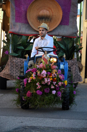 Villacidro, Sardinia 02.06.2019: Cherry's festival with traditional costumes of Sardiniaのeditorial素材