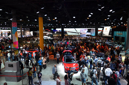 Frankfurt am Main, Germany 09.21.2019: event with new car in motor show 2019 exhibitionのeditorial素材