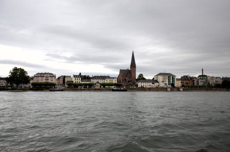 Protestant church called 'Oranier GedÃ¤chtniskirche' in Bierbrich district of Wiesbadenの写真素材