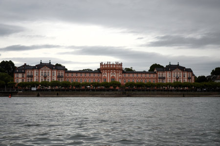 The palace of Wiesbaden Biebrich, Germanyの写真素材