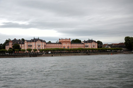 The palace of Wiesbaden Biebrich, Germanyの写真素材
