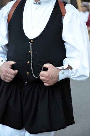 Villacidro, Sardinia 02.06.2019: Cherry's festival with traditional costumes of Sardiniaの写真素材