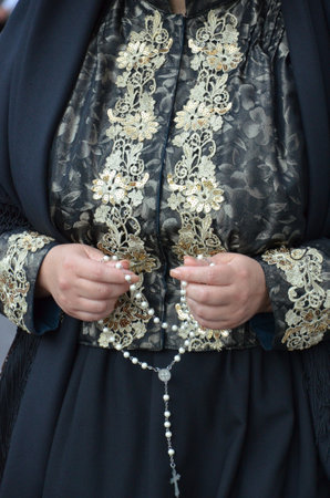 Villacidro, Sardinia 02.06.2019: Cherry's festival with traditional costumes of Sardiniaの写真素材