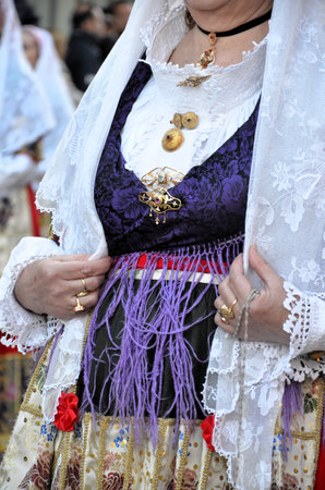 Sant'Antioco, Sardinia 05.06.2019: Saint Antioco, Sardinia - 04.16.2018: Religious procession of Sant'Antiocoの写真素材