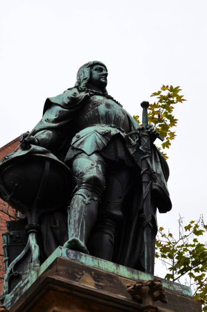 View of the monument to Martin Behaim (1459-1507)の写真素材