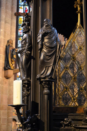Nuremberg, Germany 10.16.2019: Shrine of St. Sebaldus, a work of Peter Vischer the Elder and his sons, in St. Sebaldus Churchの写真素材