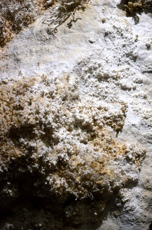 Inside of beautiful old dark cave with many stalactites. Caves of Is Zuddas, Italy, Sardiniaの写真素材