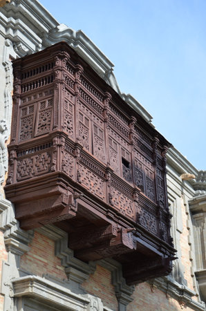 Balcony of Casa de la Ciencia, Seville, Spainの写真素材