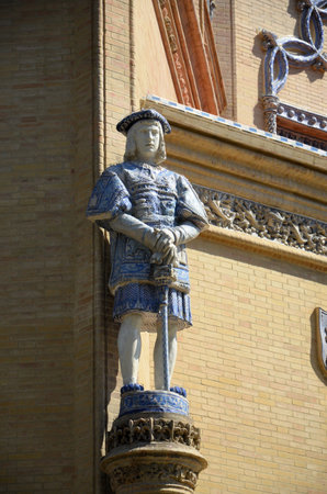 Details of the facade of the Royal Pavilion of Sevilleの写真素材