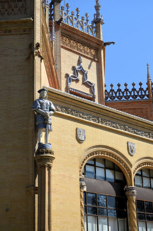 Details of the facade of the Royal Pavilion of Sevilleの写真素材