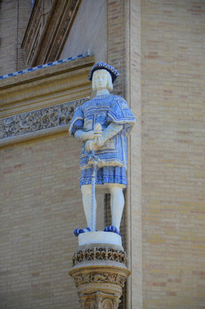 Details of the facade of the Royal Pavilion of Sevilleの写真素材