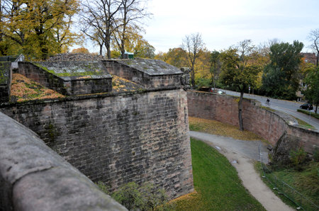 Tower and buildings inside the imperial castleの写真素材