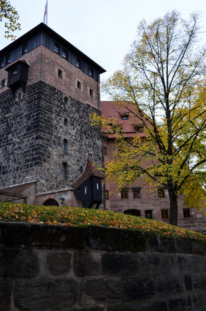 Tower and buildings inside the imperial castleの写真素材