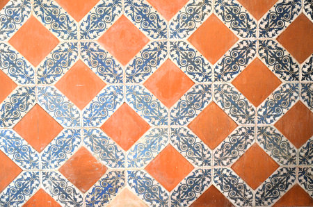 The detail of tiled wall of the Plaza de Espanaの写真素材