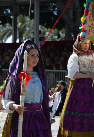 Cagliari, Sardinia 05.01.2019: Religious procession of St. Efisio