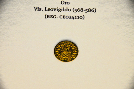 Cordoba, Spain 03.27.2019: Coins in the Museo ArqueolÃ³gico y EtnolÃ³gico de CÃ³rdobaのeditorial素材